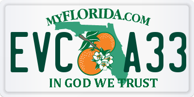 FL license plate EVCA33