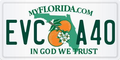FL license plate EVCA40