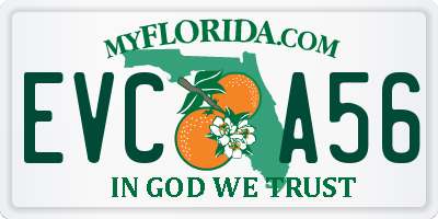 FL license plate EVCA56