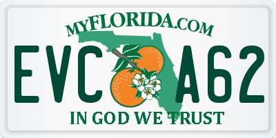 FL license plate EVCA62