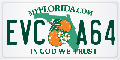 FL license plate EVCA64