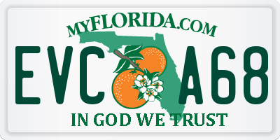 FL license plate EVCA68