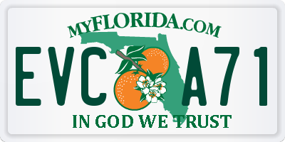 FL license plate EVCA71