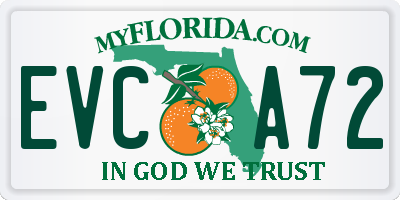 FL license plate EVCA72
