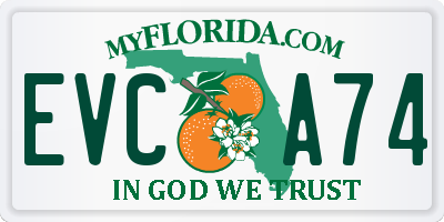 FL license plate EVCA74