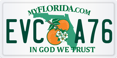 FL license plate EVCA76