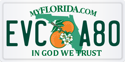 FL license plate EVCA80