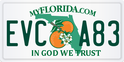 FL license plate EVCA83