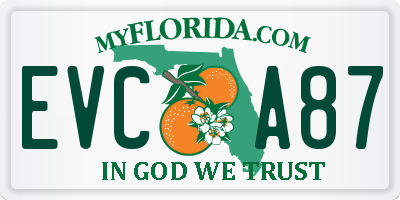 FL license plate EVCA87