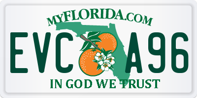 FL license plate EVCA96