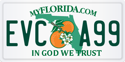 FL license plate EVCA99