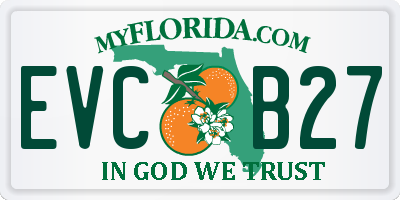 FL license plate EVCB27