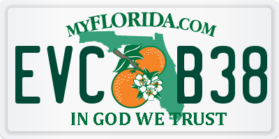 FL license plate EVCB38