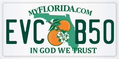 FL license plate EVCB50
