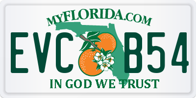 FL license plate EVCB54