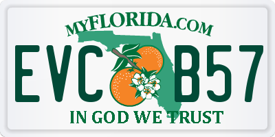 FL license plate EVCB57