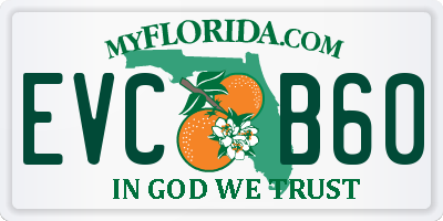FL license plate EVCB60