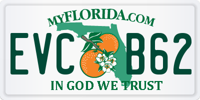 FL license plate EVCB62