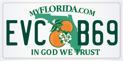 FL license plate EVCB69