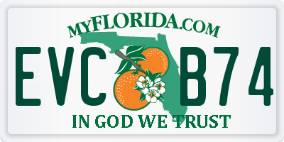 FL license plate EVCB74