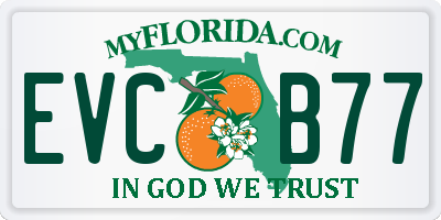 FL license plate EVCB77