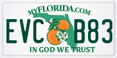 FL license plate EVCB83