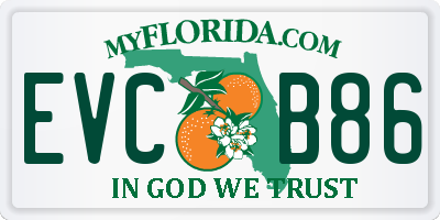 FL license plate EVCB86