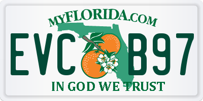 FL license plate EVCB97