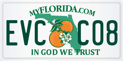FL license plate EVCC08