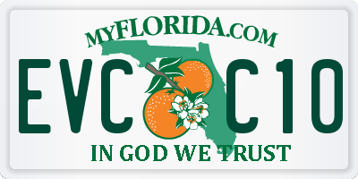 FL license plate EVCC10