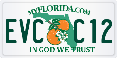 FL license plate EVCC12
