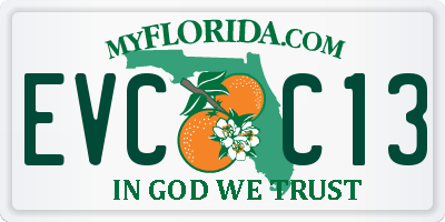 FL license plate EVCC13