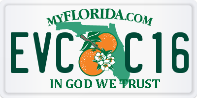 FL license plate EVCC16