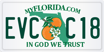 FL license plate EVCC18