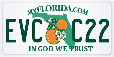 FL license plate EVCC22