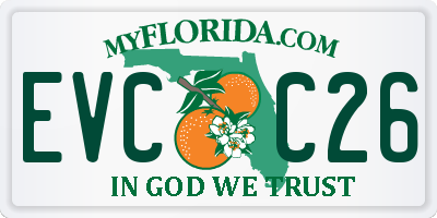 FL license plate EVCC26