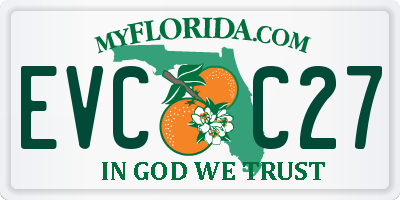 FL license plate EVCC27