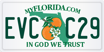 FL license plate EVCC29