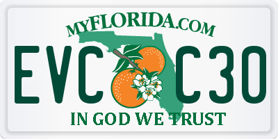 FL license plate EVCC30