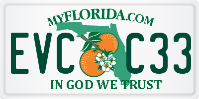 FL license plate EVCC33