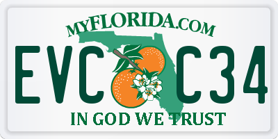 FL license plate EVCC34