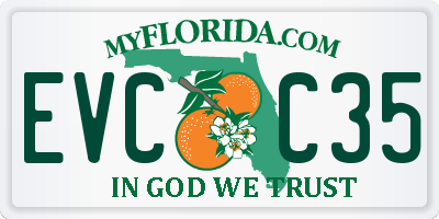 FL license plate EVCC35