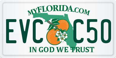 FL license plate EVCC50