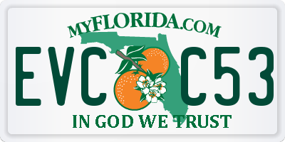 FL license plate EVCC53