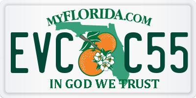 FL license plate EVCC55