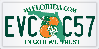 FL license plate EVCC57