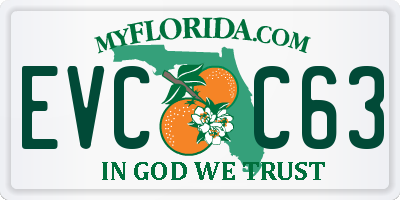 FL license plate EVCC63