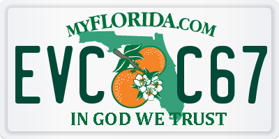 FL license plate EVCC67