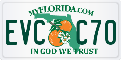 FL license plate EVCC70
