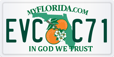 FL license plate EVCC71